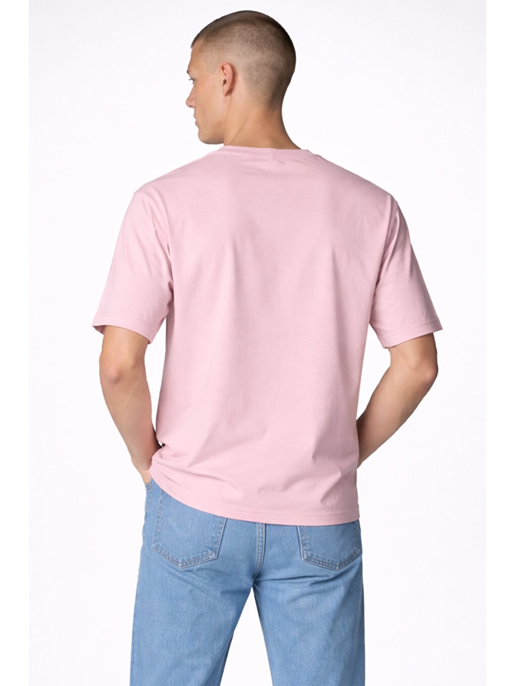 Giotelli Erkek Pembe Normal Kesim Regular Fit Baskılı Bisiklet Yaka Tişört-3