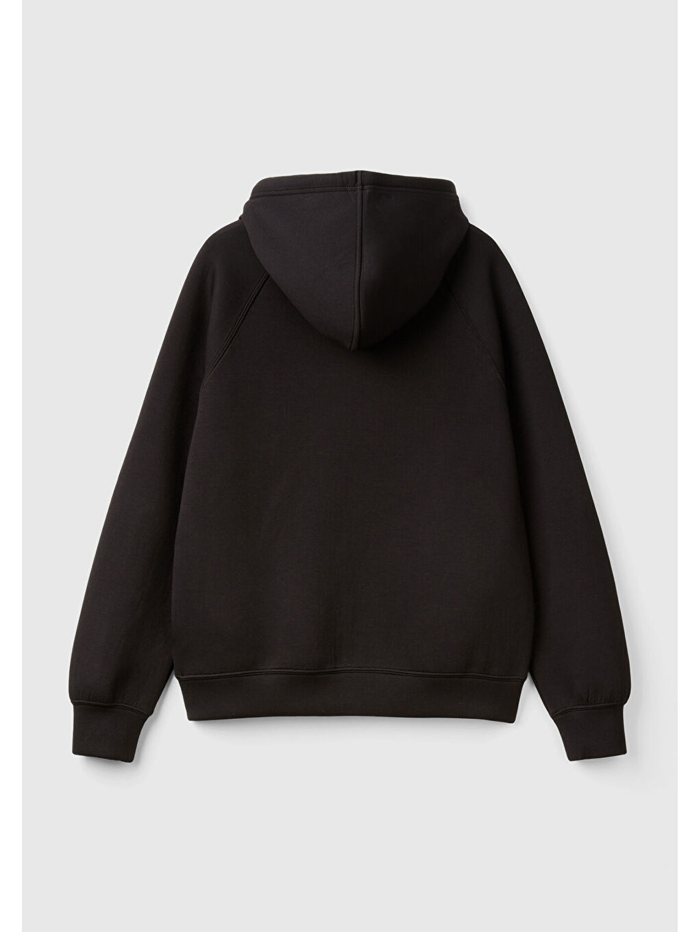 Kadın Siyah Viskoz Karışımlı Büzgü İpli Kapüşonlu Fermuarlı Sweatshirt-3