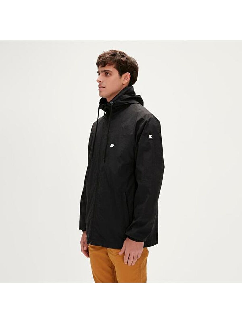 Linea Windbreaker Erkek Siyah Fermuarlı Sweatshirt-1