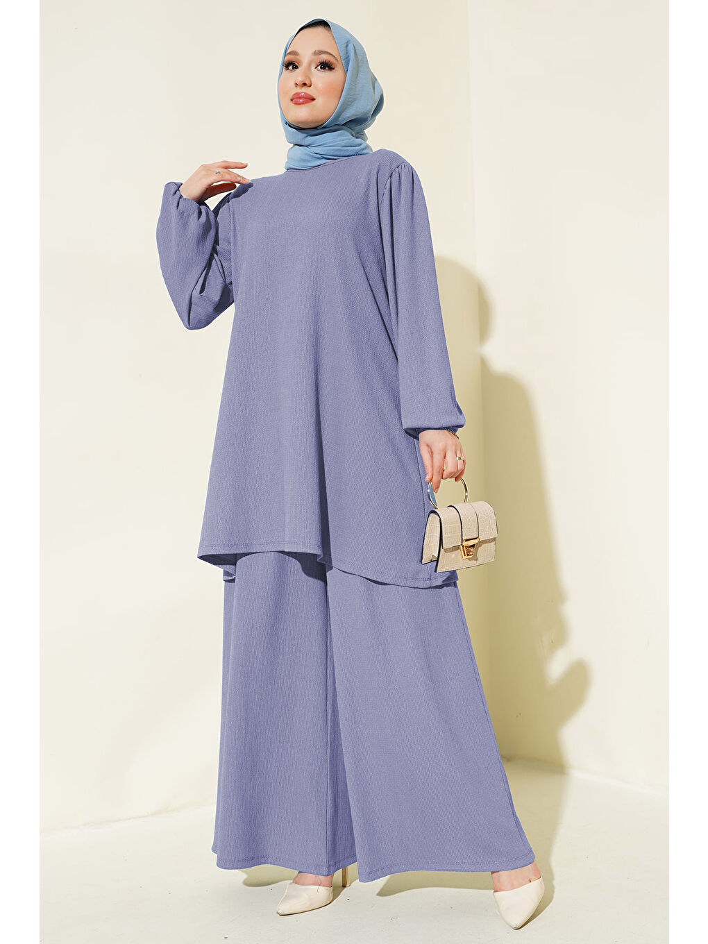 Kadın Tunik Pantolon Alt Üst Takım 6663 - Lila