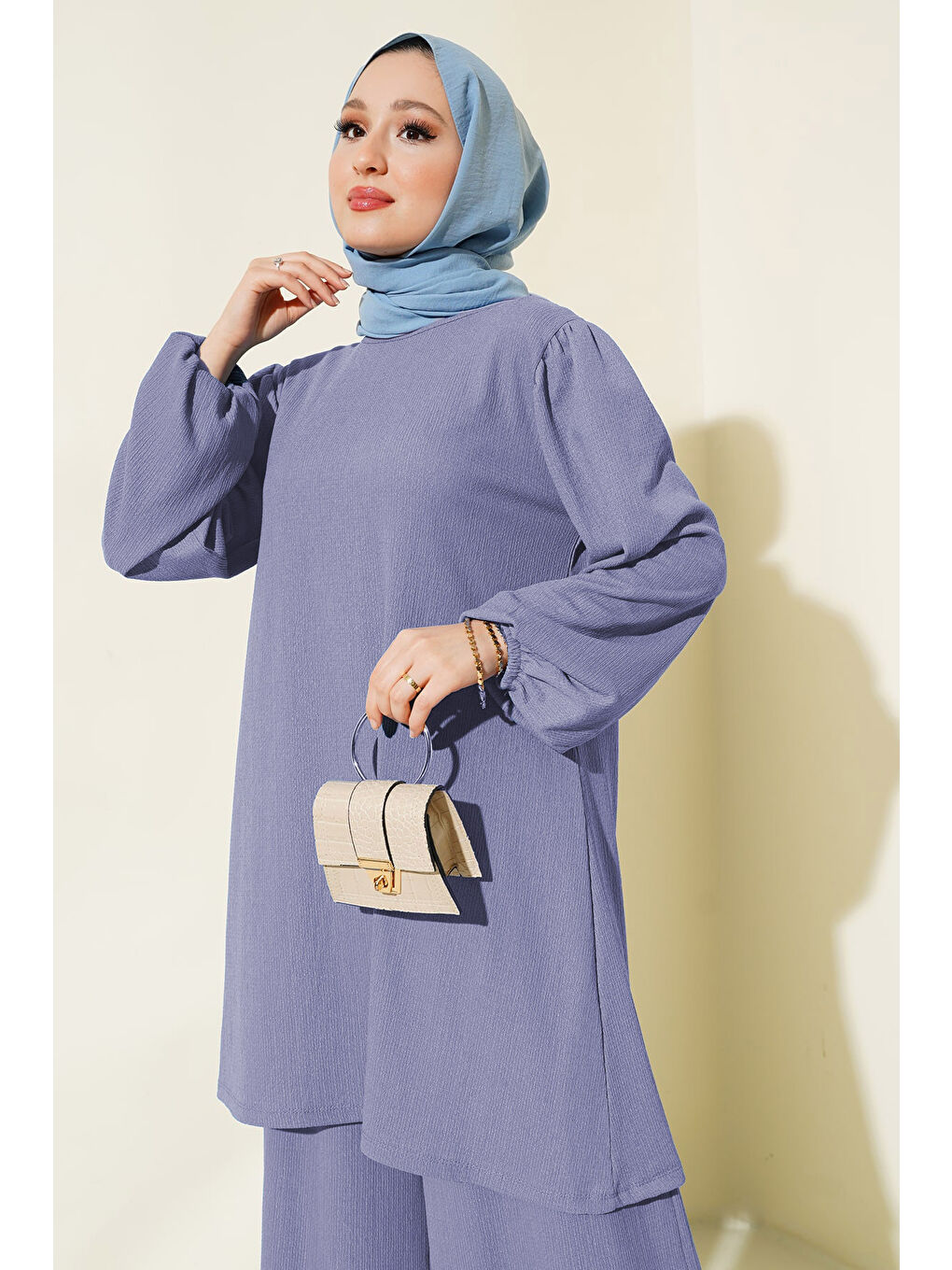 Kadın Tunik Pantolon Alt Üst Takım 6663 - Lila-1