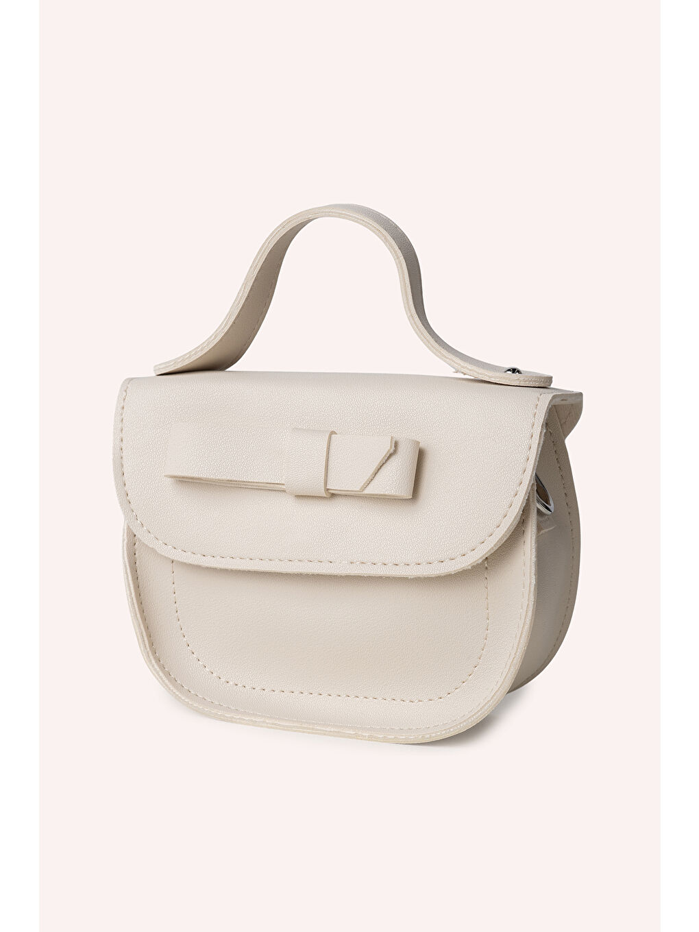 Kız Çocuk Fiyonk Detaylı Bej Çanta-1