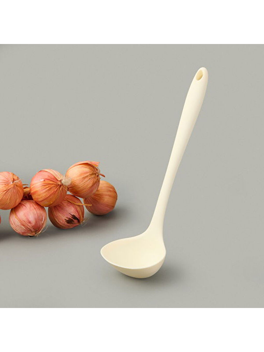 Ekru Silikon Kepçe - Krem-3