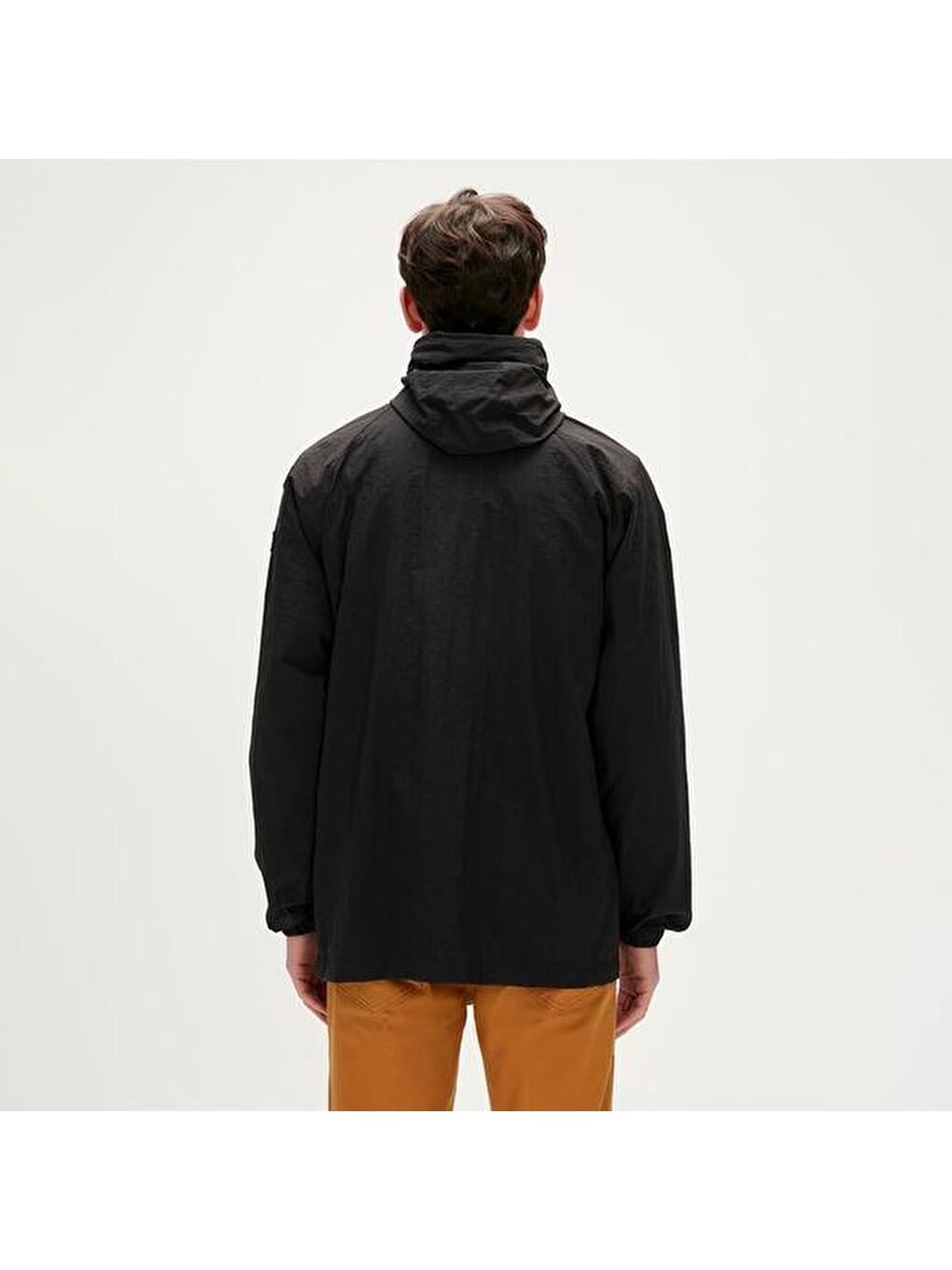 Linea Windbreaker Erkek Siyah Fermuarlı Sweatshirt-3