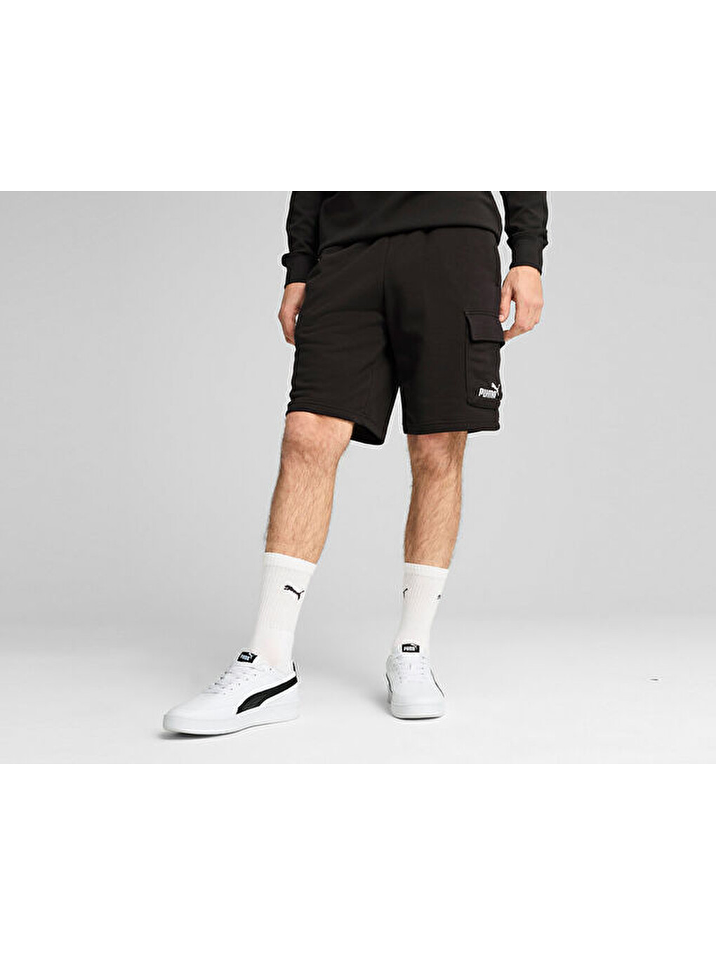 Ess No. 1 Logo Cargo Shorts Erkek Günlük Şort 68266201 Siyah-2