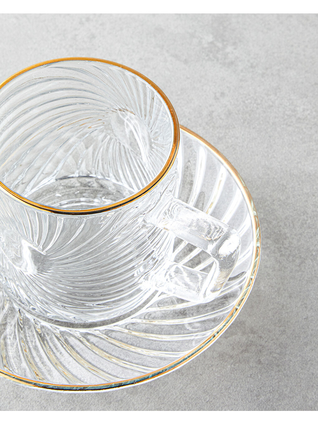 Sarı Goldie Cam 4 Parça 2 Kişilik Çay Fincanı Takımı 170 ml Gold-3