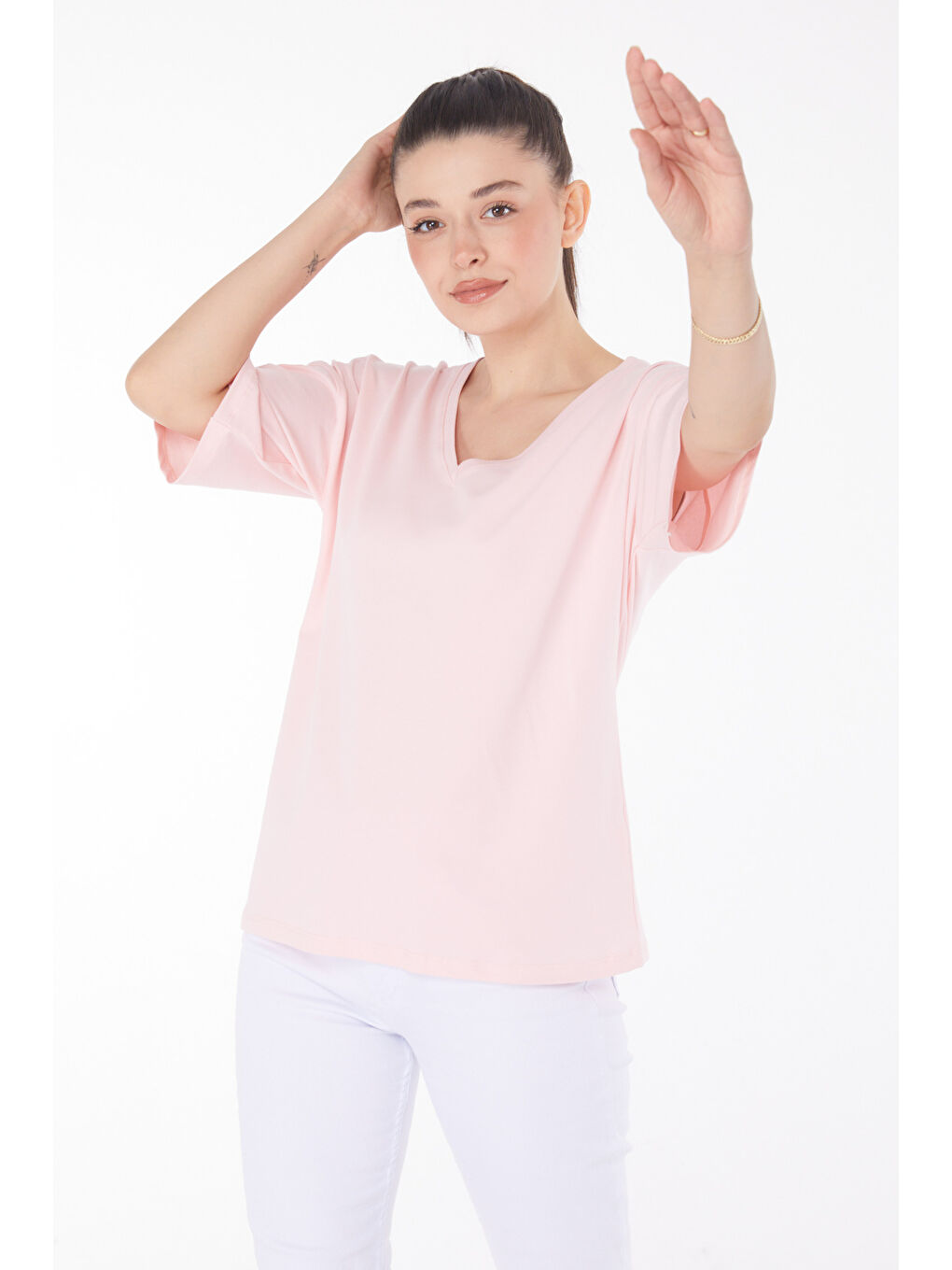 Pembe T-Shirt Pudra - 25848-2