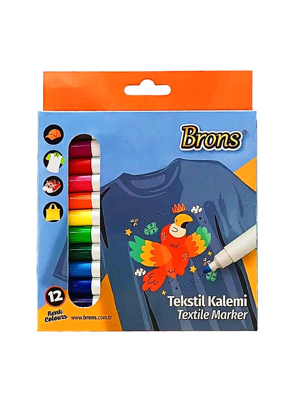 Brons Tekstil Kalem Markör 12 Renk (BR-1001)