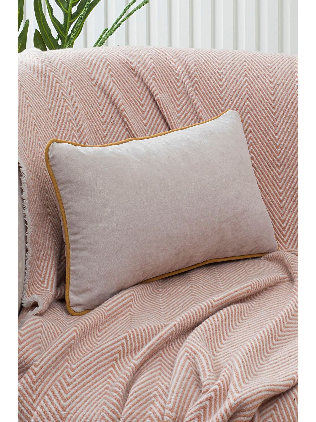 Renk Seçenekli Hardal Biyeli Açık Gri Kırlent Kılıfı Dekoratif Düz Sade Punch Panoroma Panbiy-1