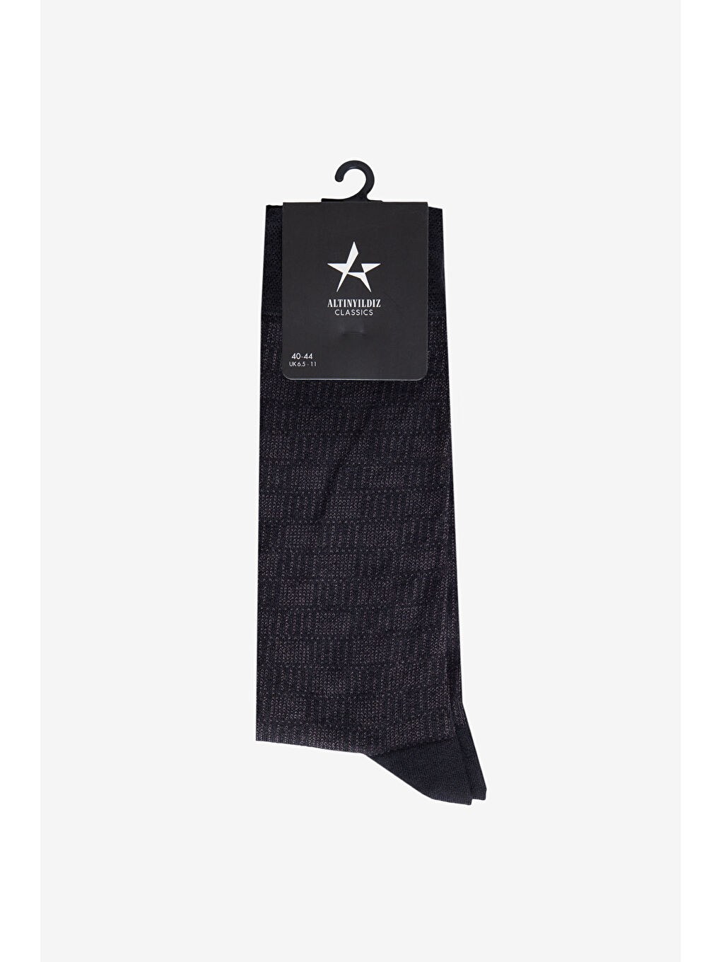 Erkek Siyah Yumuşak Dokulu Desenli Tekli Çorap