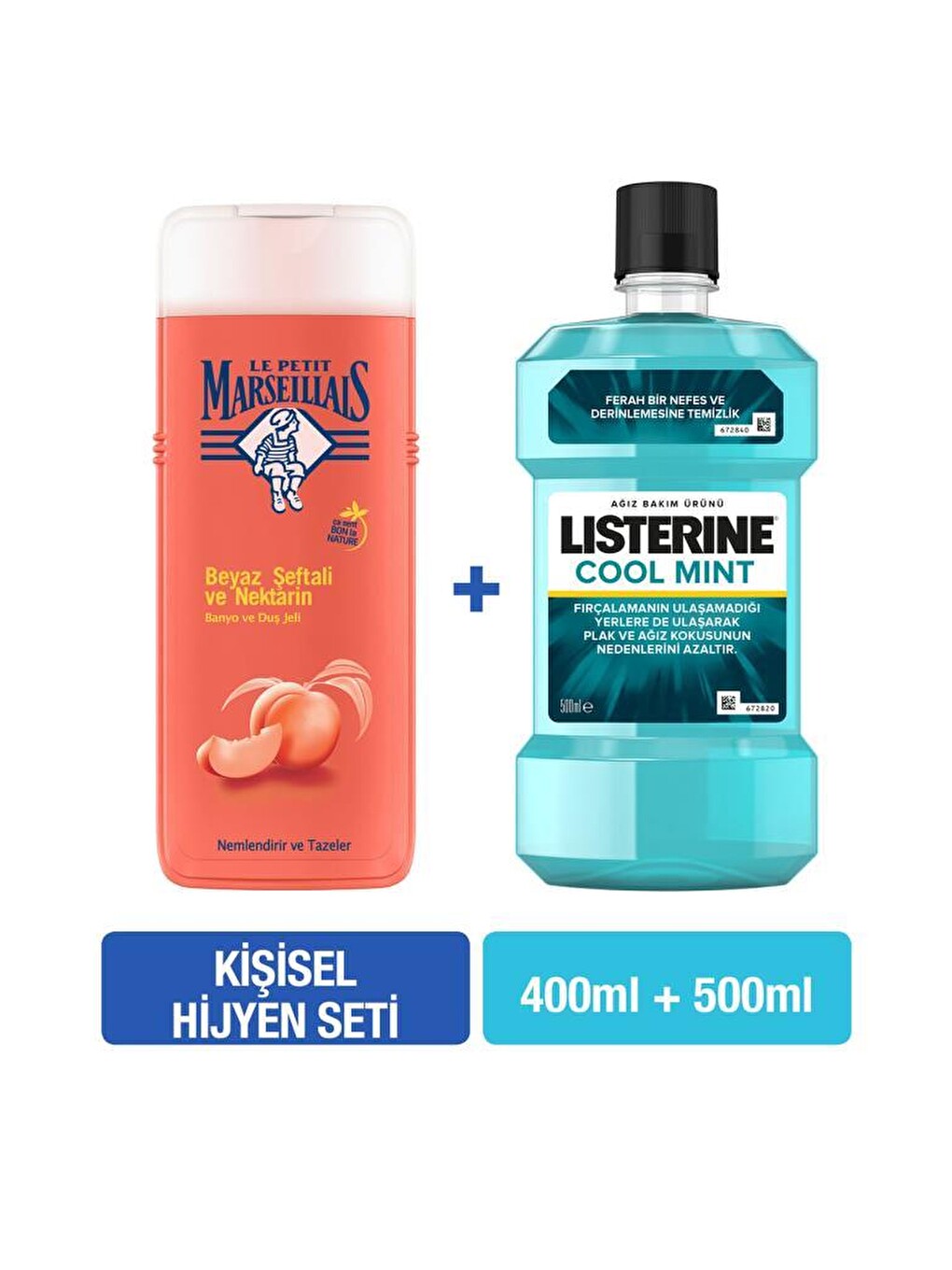 Beyaz Şeftali & Nektarin Duş Jeli 400 ml + Listerine Cool Mint 500 ml