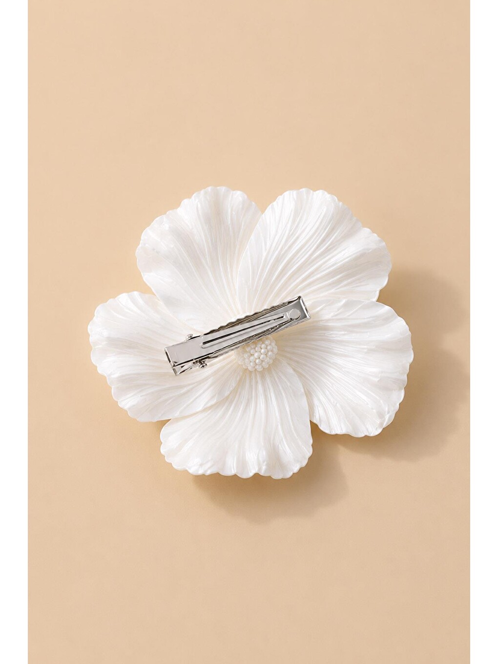 Beyaz Tropikal Flower Pens Saç Tokası-6