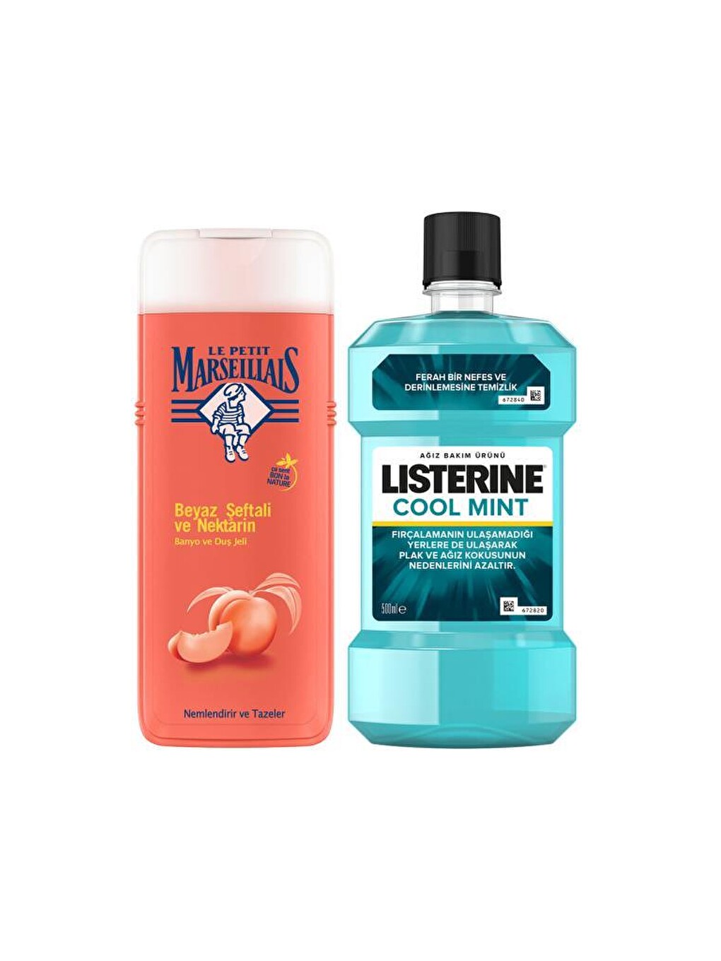 Beyaz Şeftali & Nektarin Duş Jeli 400 ml + Listerine Cool Mint 500 ml-1