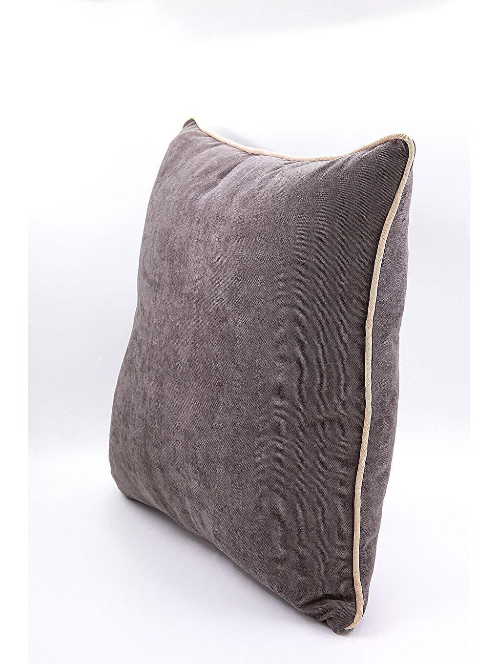 Renk Seçenekli Krem Biyeli Gri Kırlent Kılıfı Dekoratif Düz Sade Punch Panoroma Panbiy-1