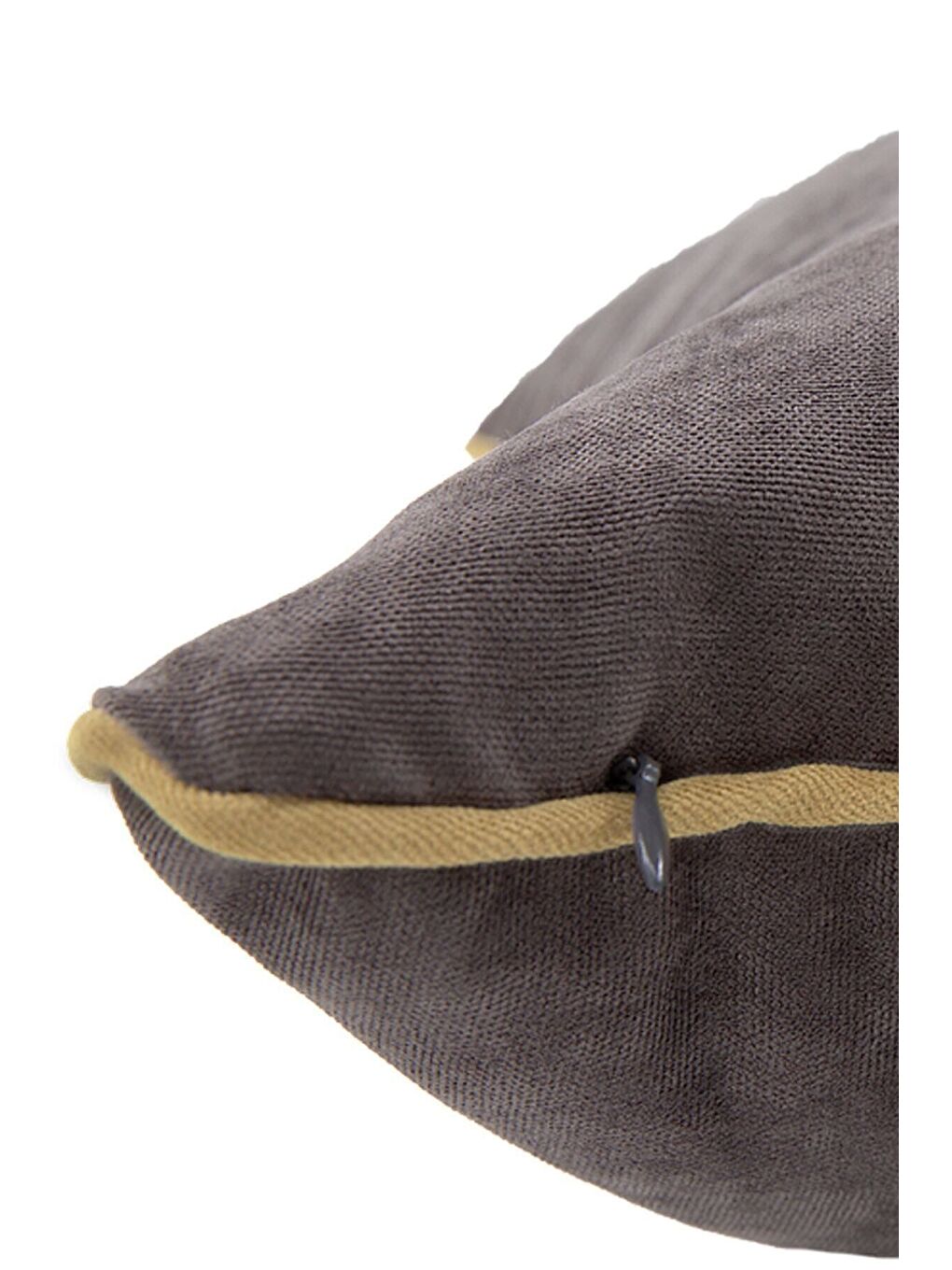 Renk Seçenekli Krem Biyeli Gri Kırlent Kılıfı Dekoratif Düz Sade Punch Panoroma Panbiy-3