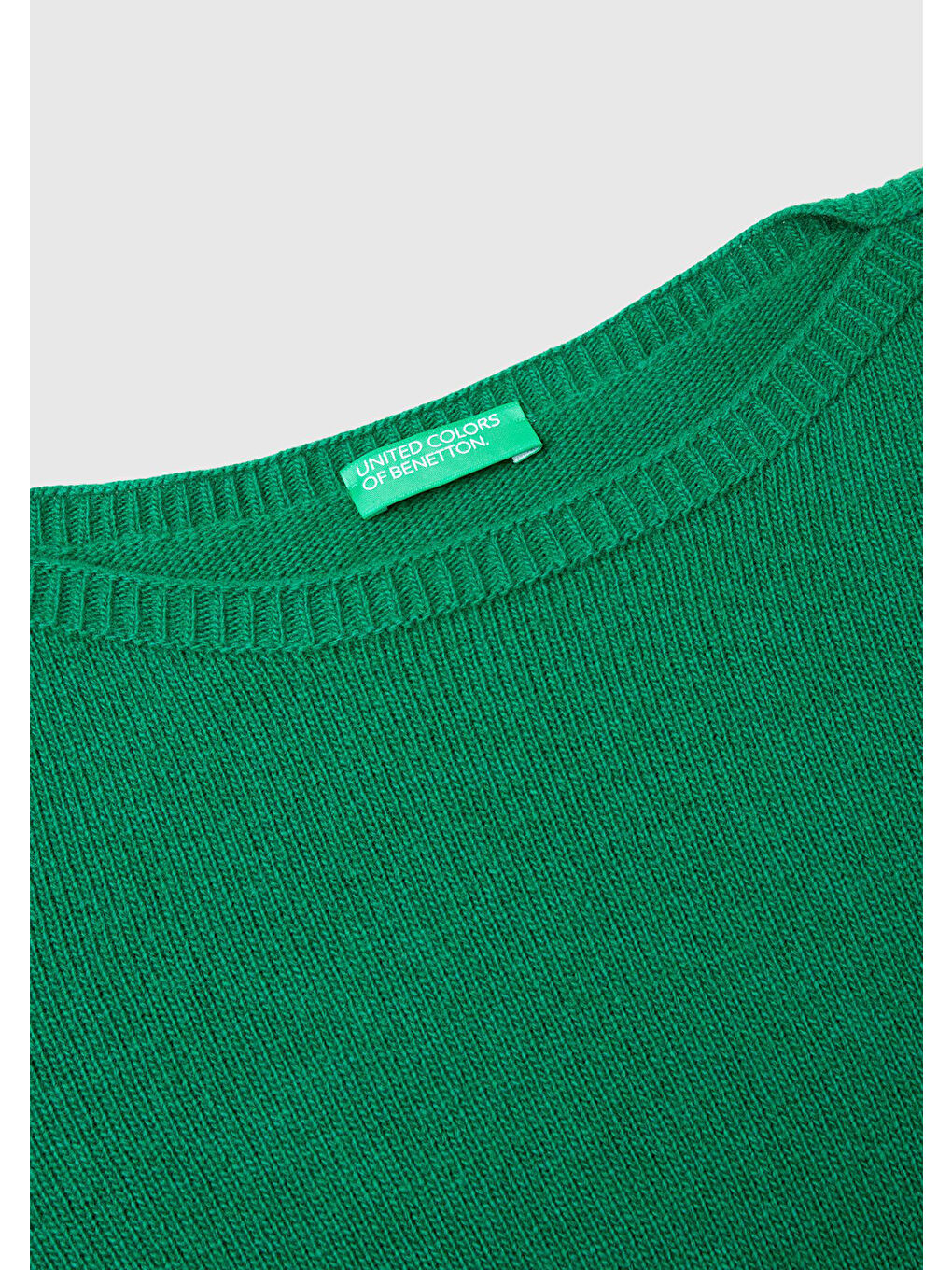 Kadın Yeşil Yün Karışımlı Dar Kesim Kayık Yaka Kazak-5