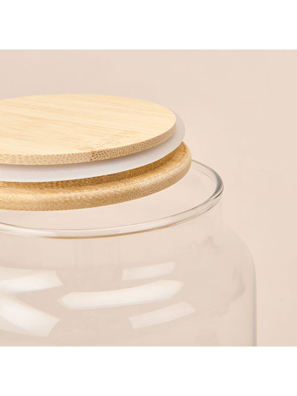 Toskana Jar 3'lü Kavanoz Seti - Açık Kahverengi / Şeffaf-1