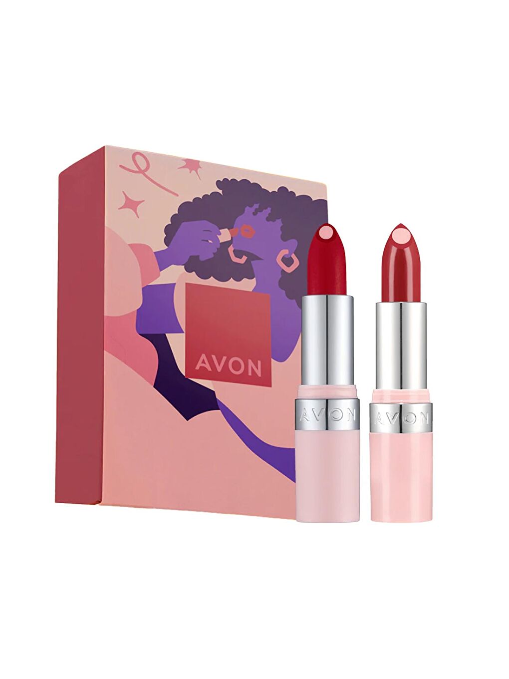 AVON Hydramatic Mat ve Işıltılı Ruj Seti Kırmızı