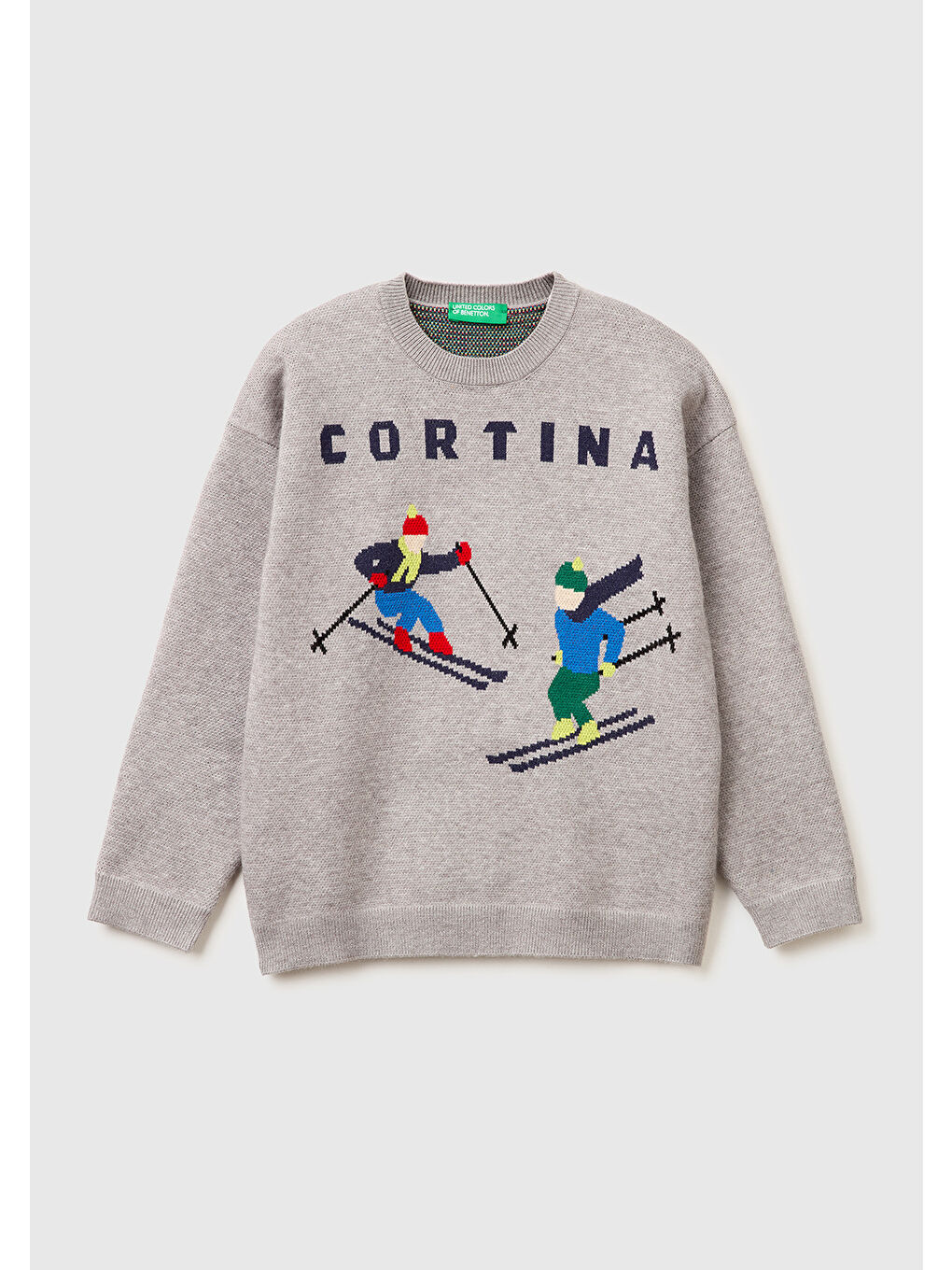 Karışık Erkek Çocuk Önü Baskılı Yuvarlak Yaka Kazak