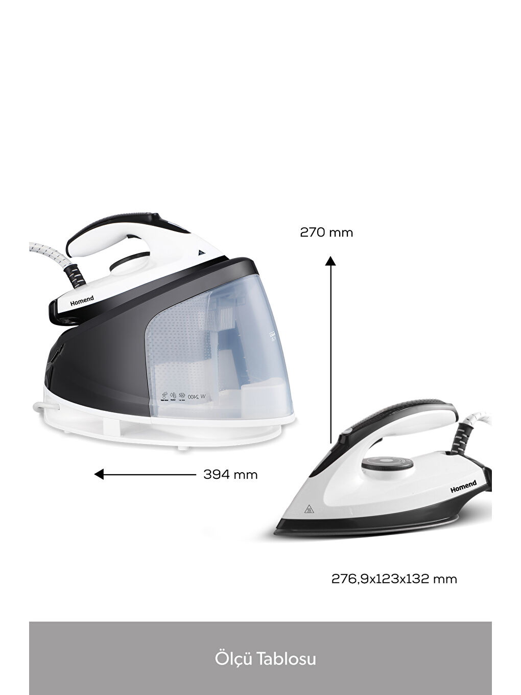 Steamwork 1167H Buhar Kazanlı Ütü Siyah Beyaz-2