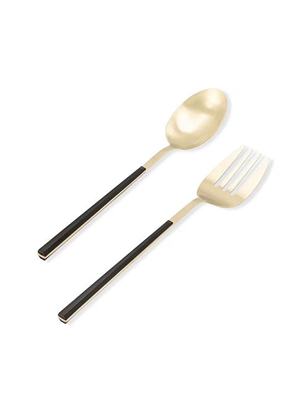 Bianco 2 Parça Salata Servis Takımı - Siyah / Gold-1