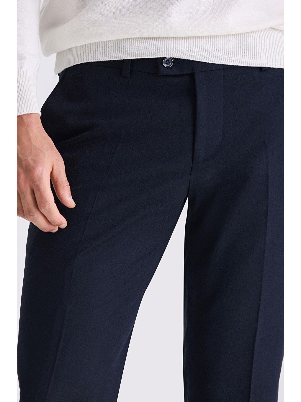 Lacivert Slim Fit Kumaş Pantolon-2