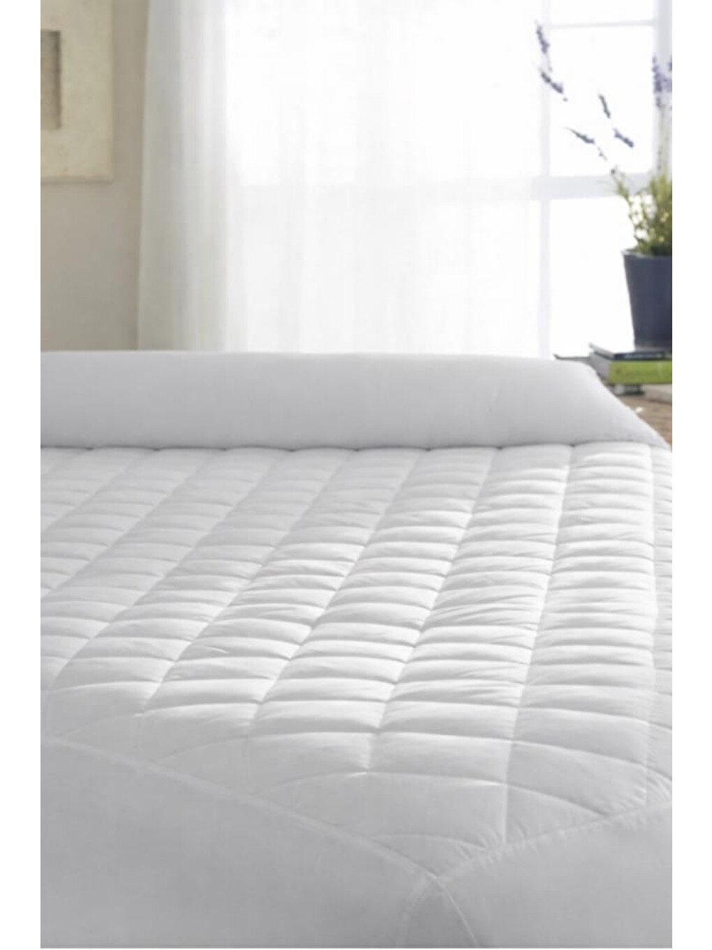 Beyaz Kapitoneli Sıvı Geçirmez Fitted 90x190 Cm Tek Kişilik Alez