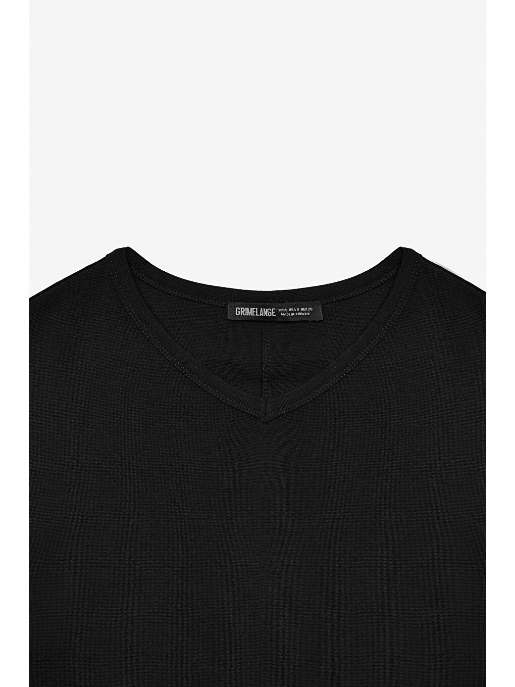 Masroutı Kadın Slim Kısa V Yaka Kısa Kol Siyah T-shirt-1