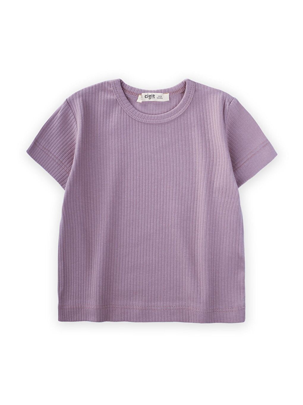 Basic Fitilli T-Shırt 1-5 Yaş Lila