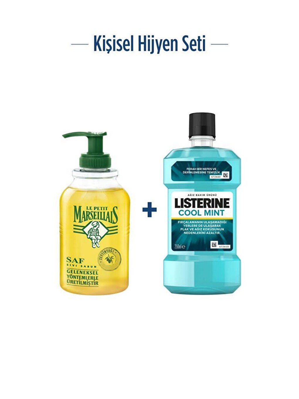 Listerine Cool Mint 250 ml + Zeytinyağı Sıvı Sabun 300 ml Hijyen Seti-2