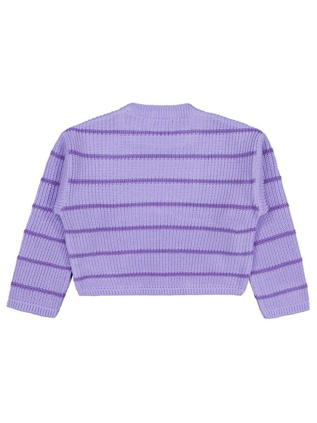 Mor Girls Çizgili 6-9 Yaş Kazak - Lila8-9 Yaş-1
