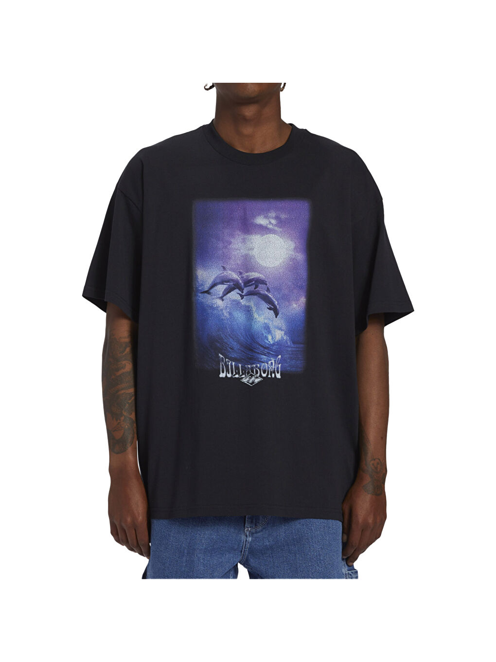 Dolphin Love Tees Erkek Siyah Tişört