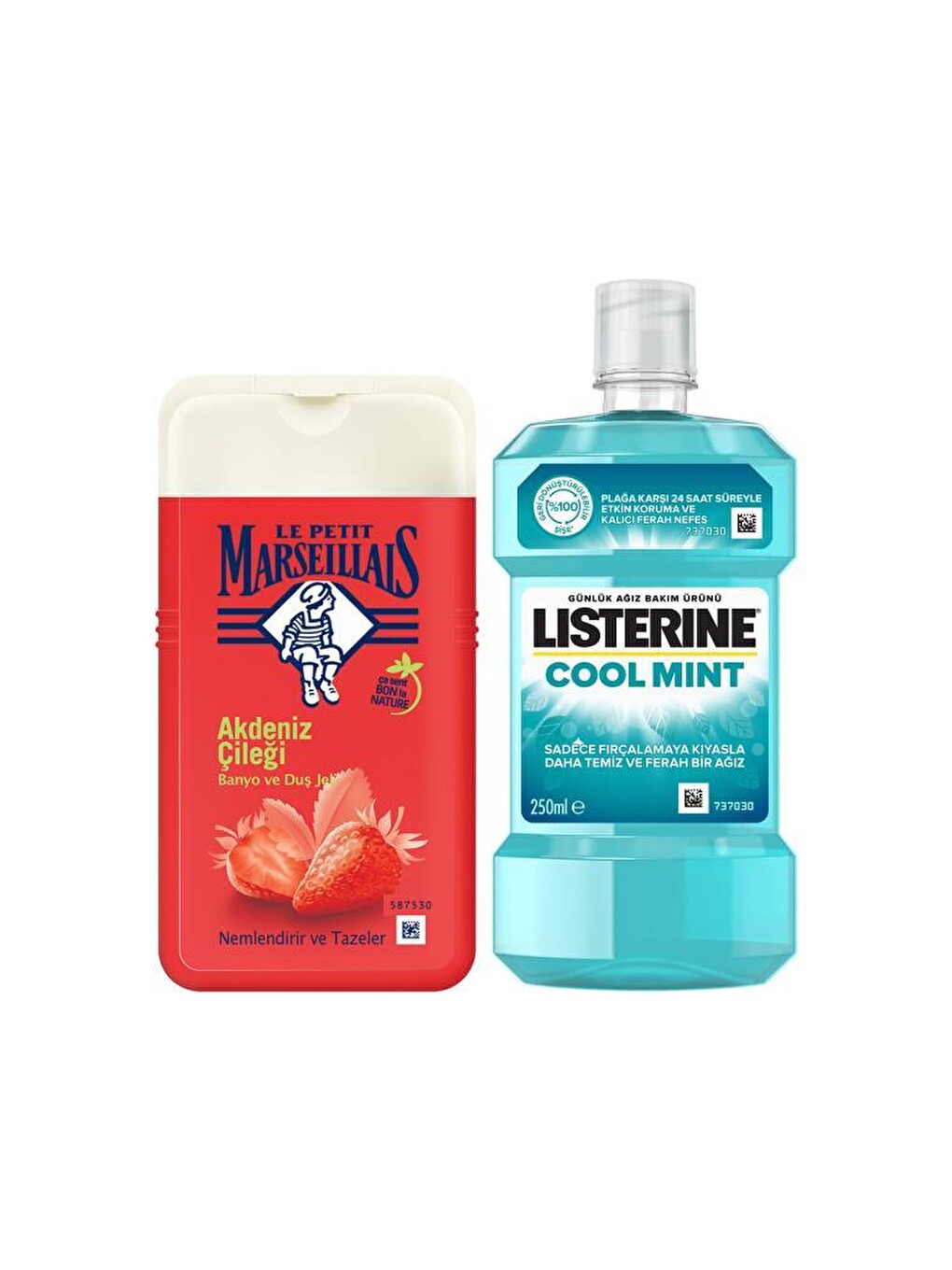 Duş Jeli Akdeniz Çileği 250 ml + Listerine Cool Mint 250 ml-1