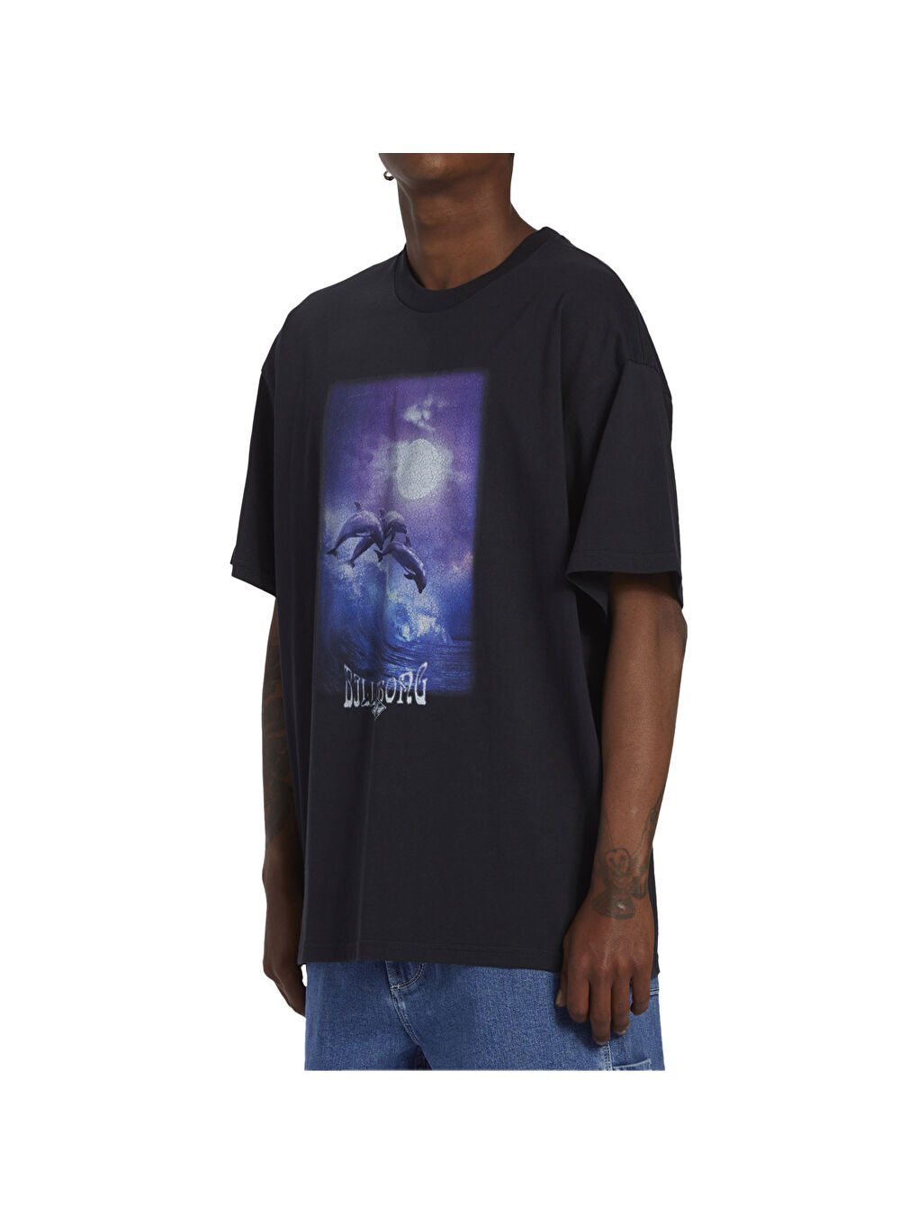 Dolphin Love Tees Erkek Siyah Tişört-2