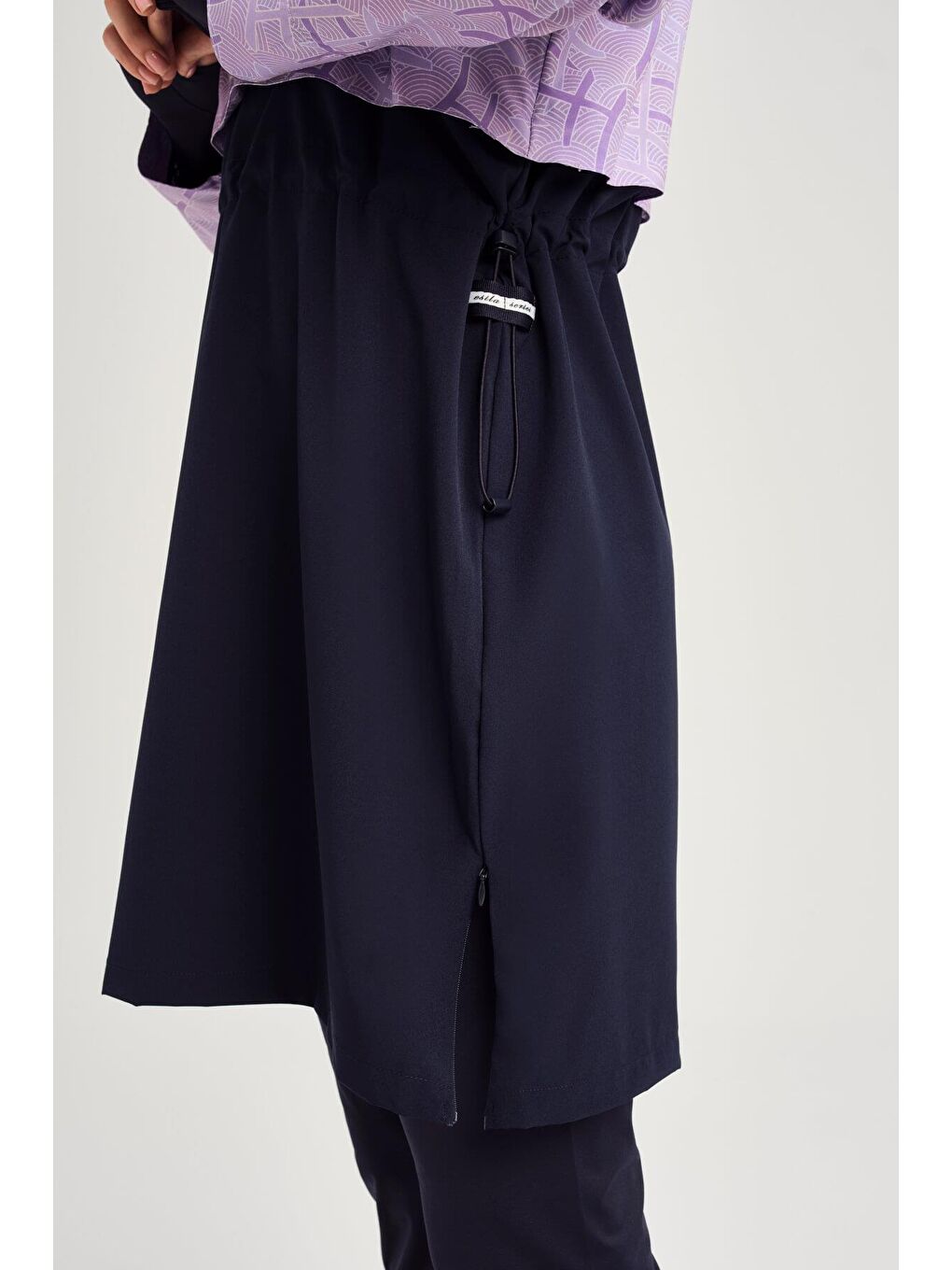 Esila Monogram Desenli Lila 5 Parça Tam Tesettür Mayo Takımı 2934-6