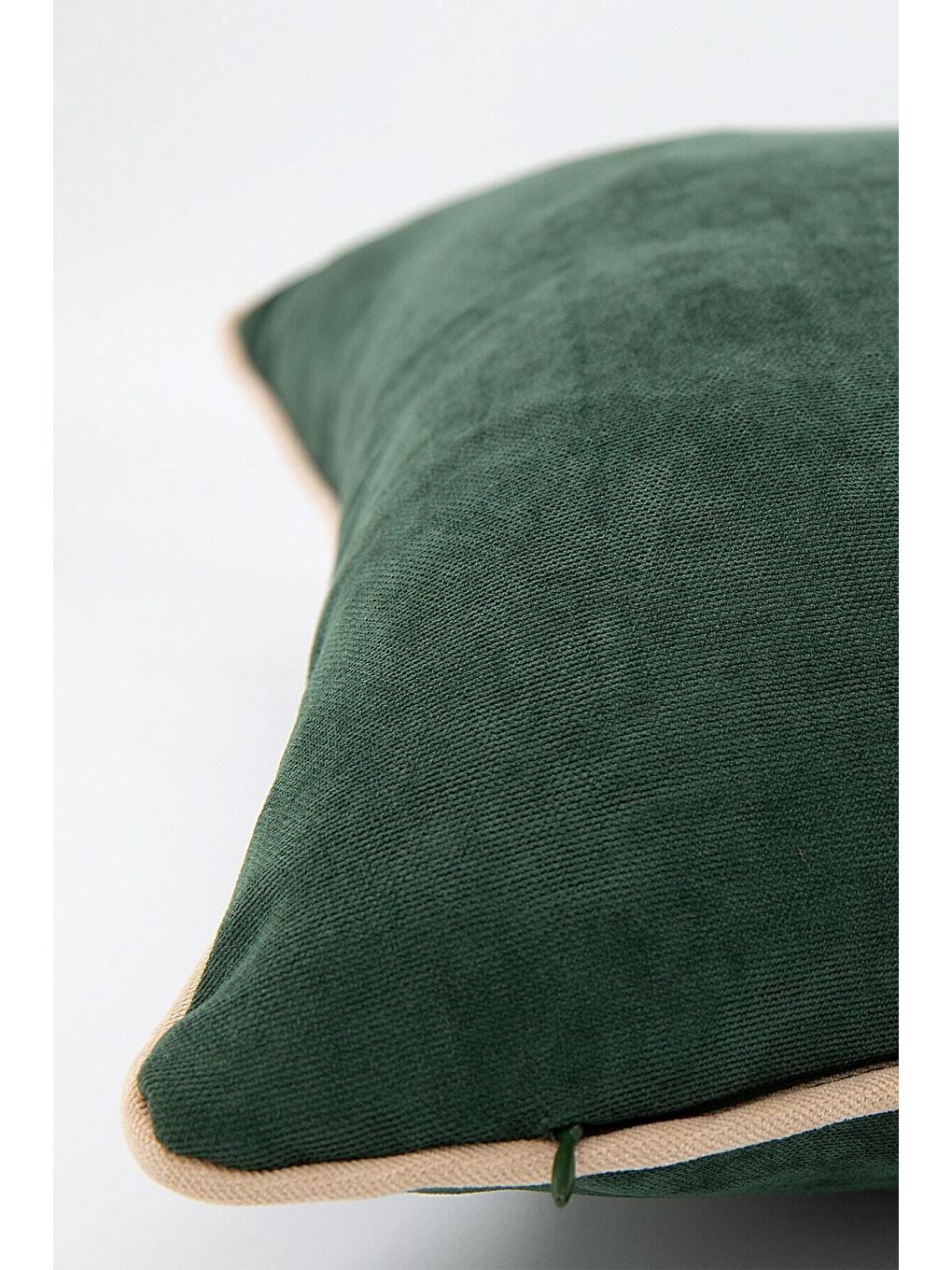 Mor Renk Seçenekli Krem Biyeli Yeşil Kırlent Kılıfı Dekoratif Düz Sade Punch Panoroma Panbiy-2