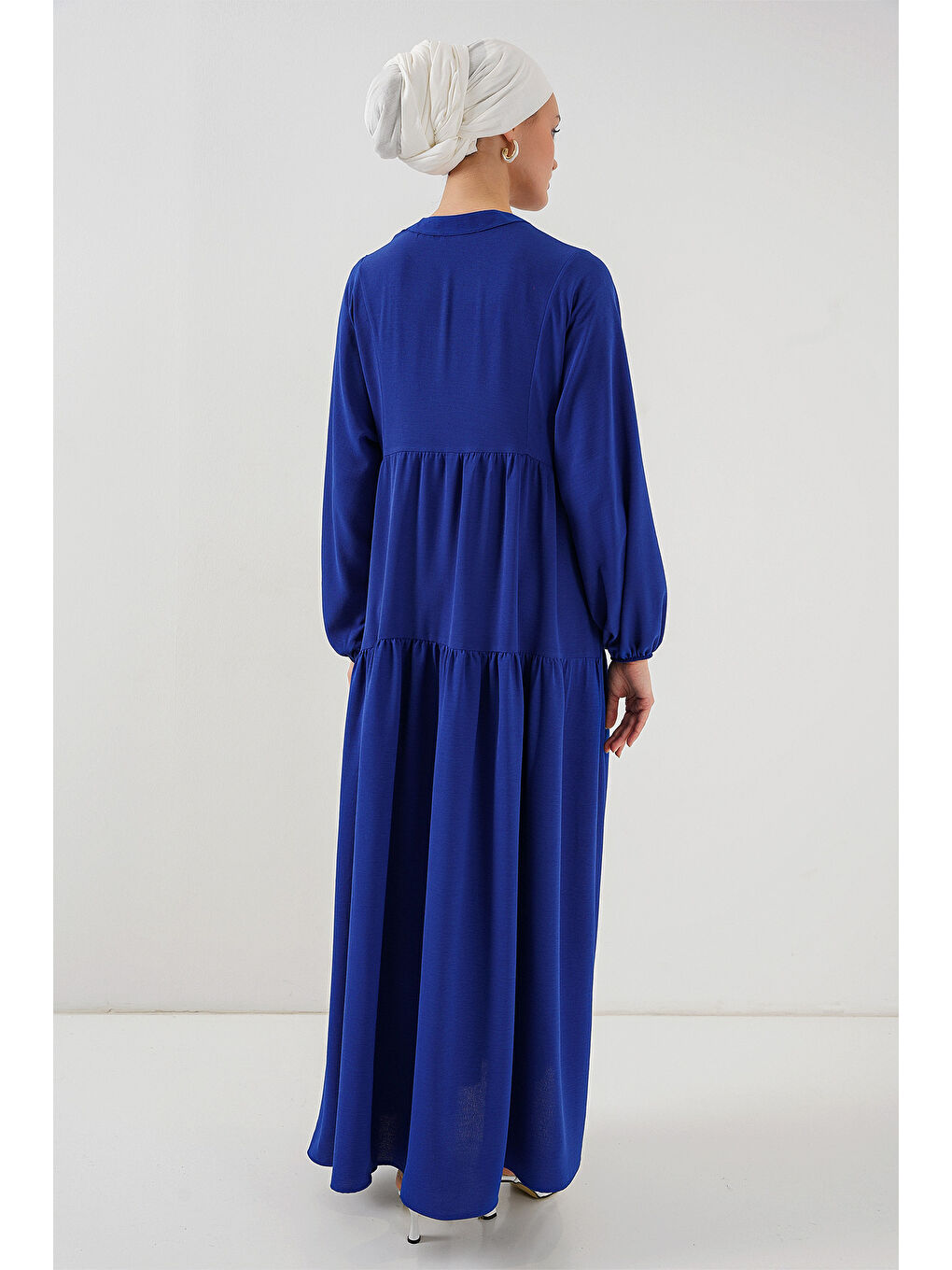 Mavi 2527 Kadın Uzun Tesettür Elbise - Saks-5