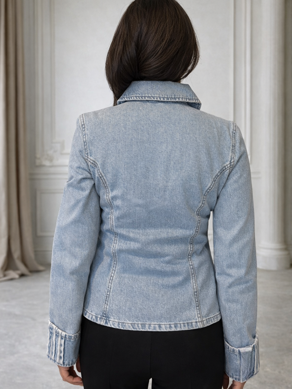 İndigo Casa Woman Belden Oturmalı Kadın Denim Ceket-2