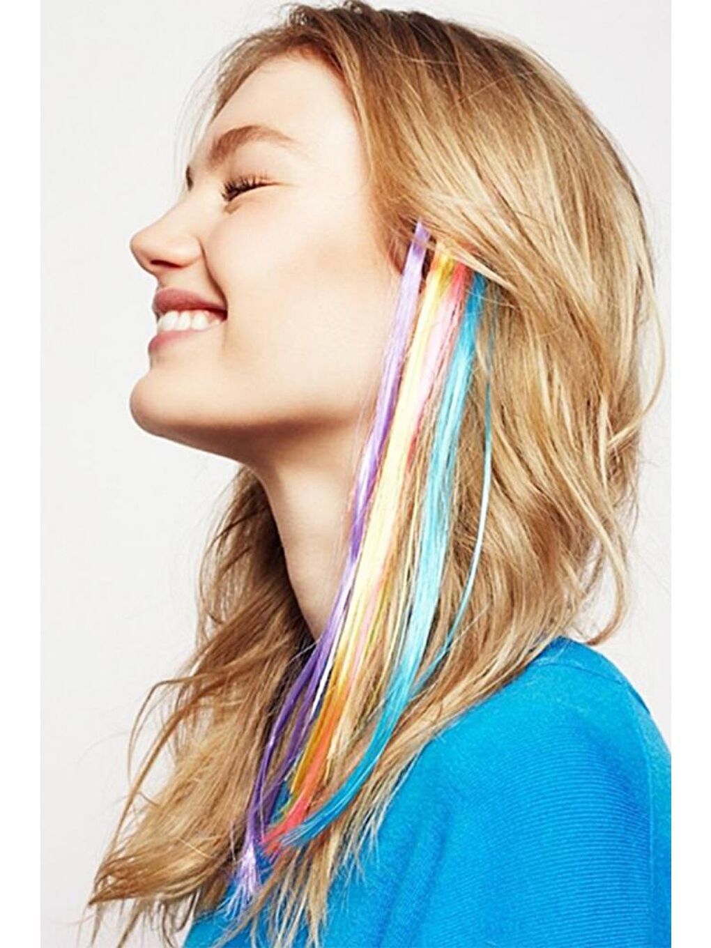 Mavi Sentetik Çıt Çıtlı Saç Renkli-1