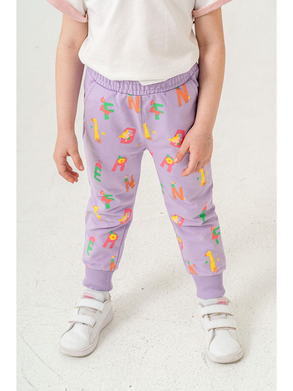 Lila Tüm Alan Baskılı Kız Çocuk Eşofman Altı-4