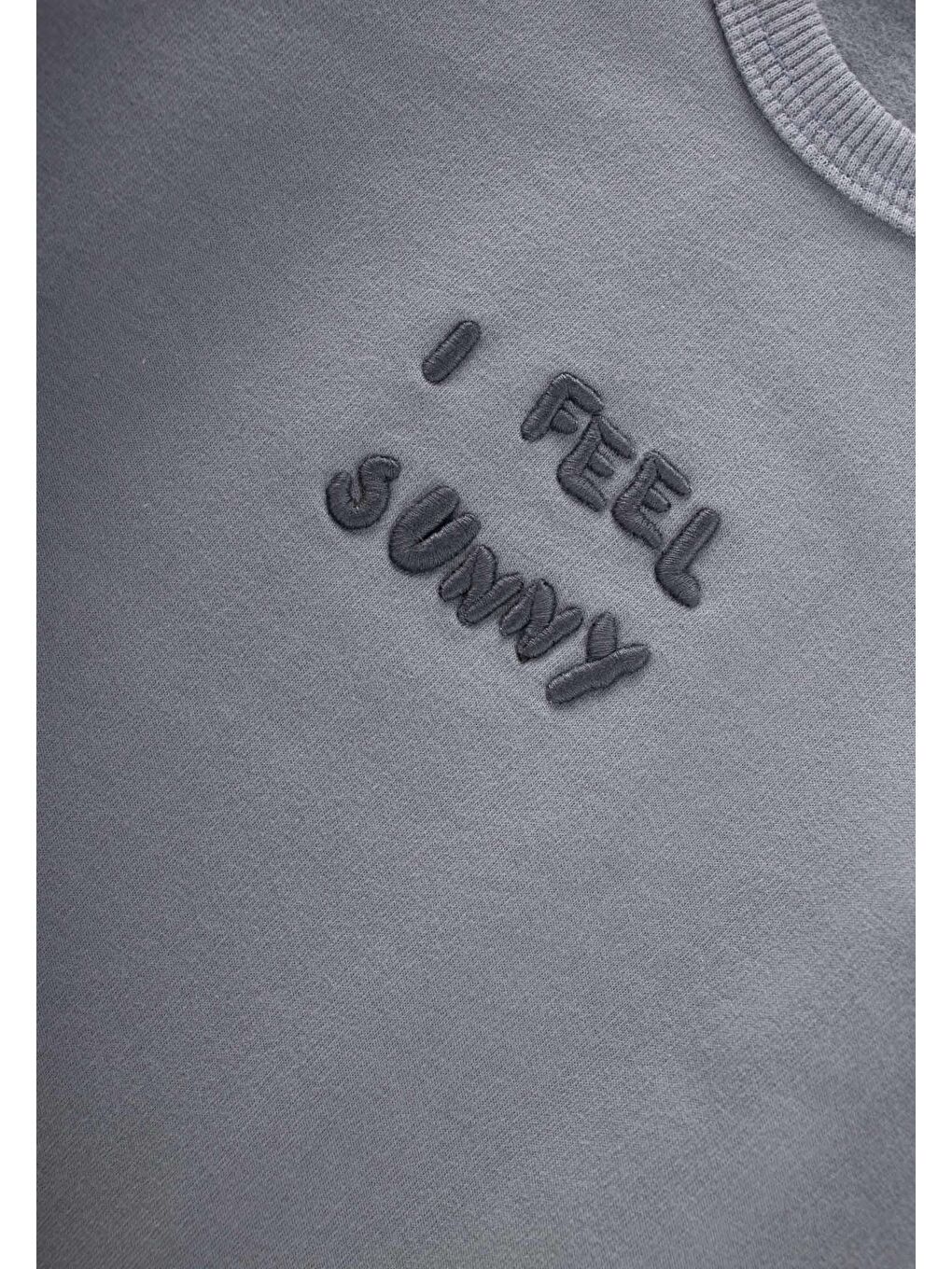 Nakışlı Sweatshırt 1-7 Yaş Mint Yeşil-2