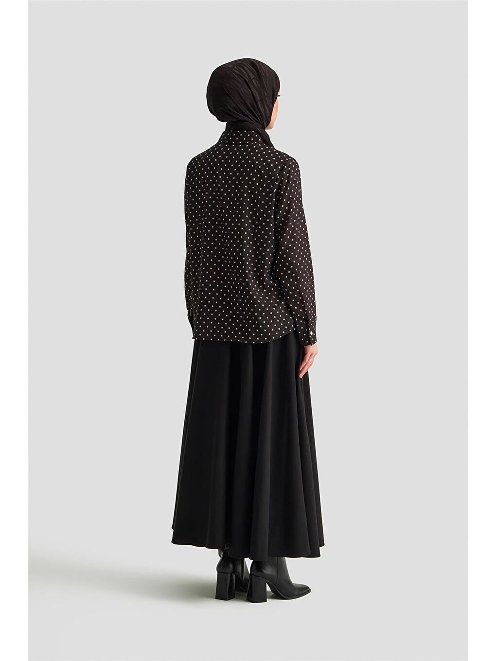 Puantiyeli Gömlek 25Kd1008 Siyah-4