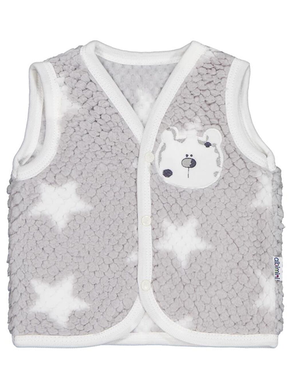 Ayı Nakışlı 1-9 Ay Yelek - Gri 9-12 Ay