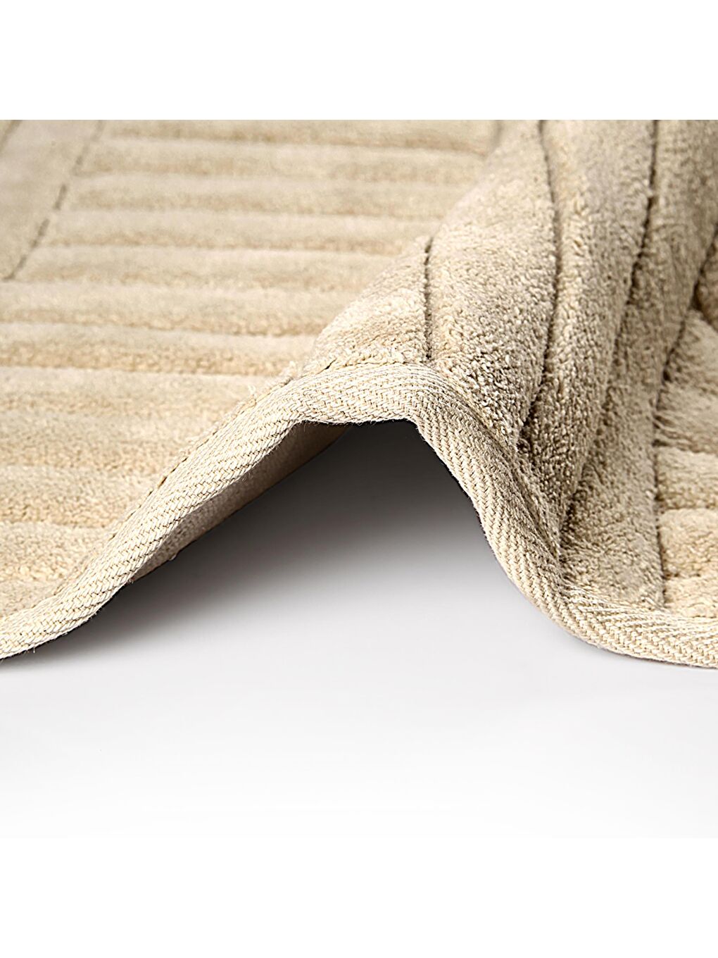 Street Doğal Pamuklu 2'li Banyo Paspas Seti 60x100+50x60 Cm - Bej-3