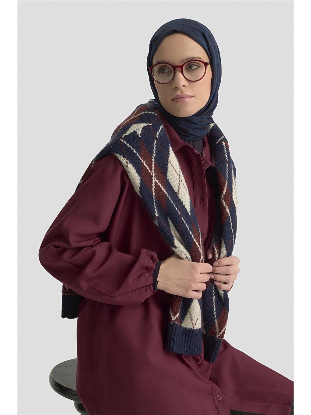 Bağcıklı Safari Tunik 25Kd9012 Bordo
