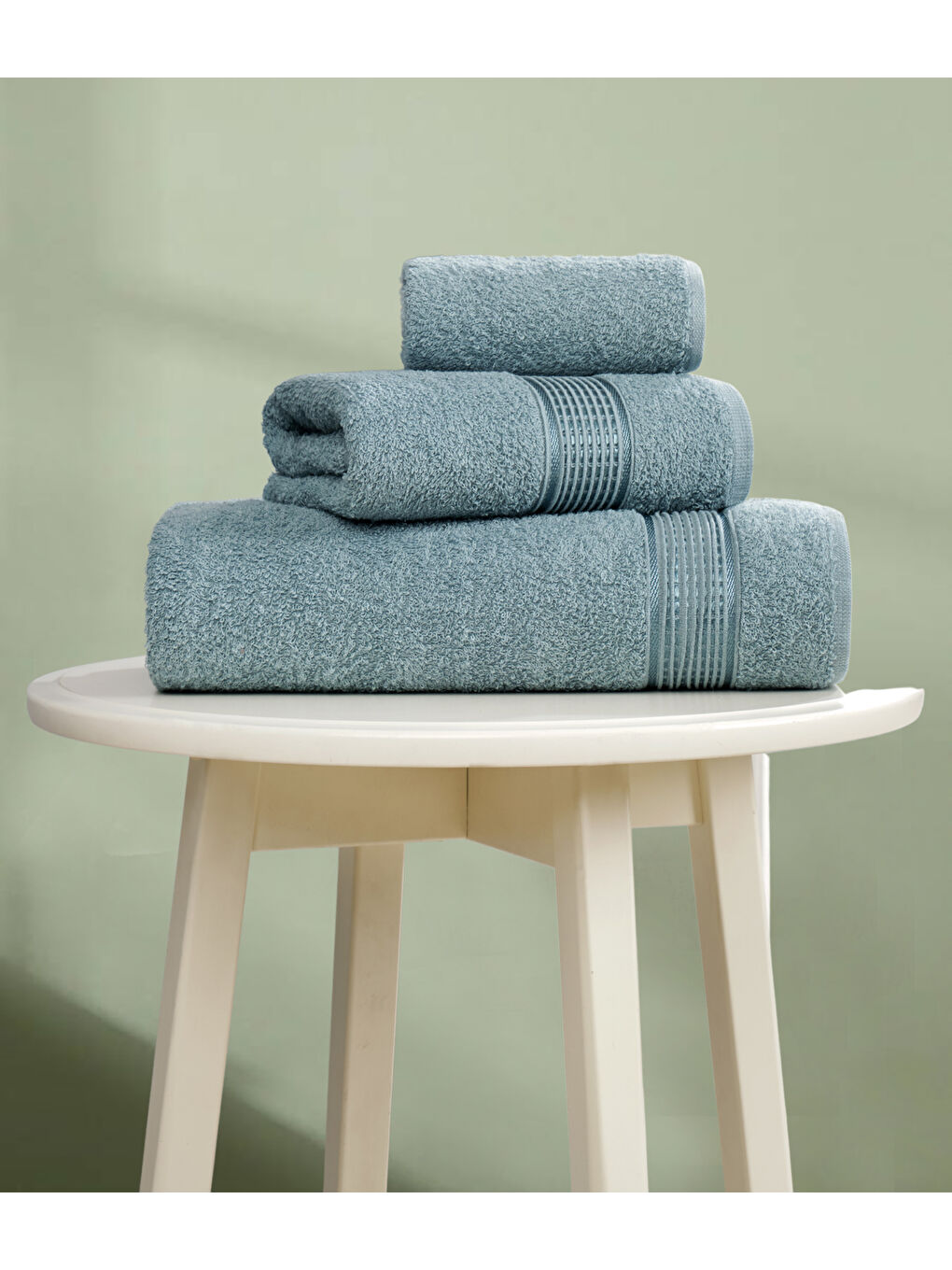 3lü Havlu Seti Ezgi Mint Yeşili 70x140 + 50x85 + 30x50-1