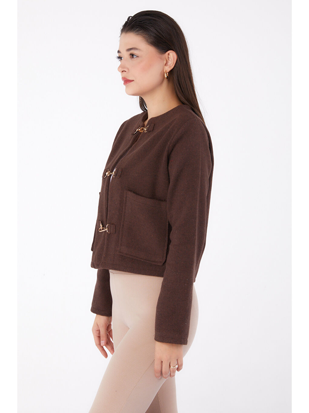 Kahverengi Kaşe Ceket Kahve - 13291-4