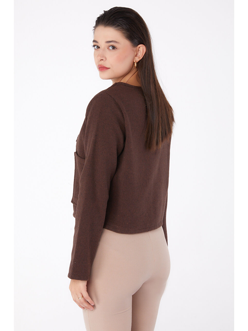 Kahverengi Kaşe Ceket Kahve - 13291-5