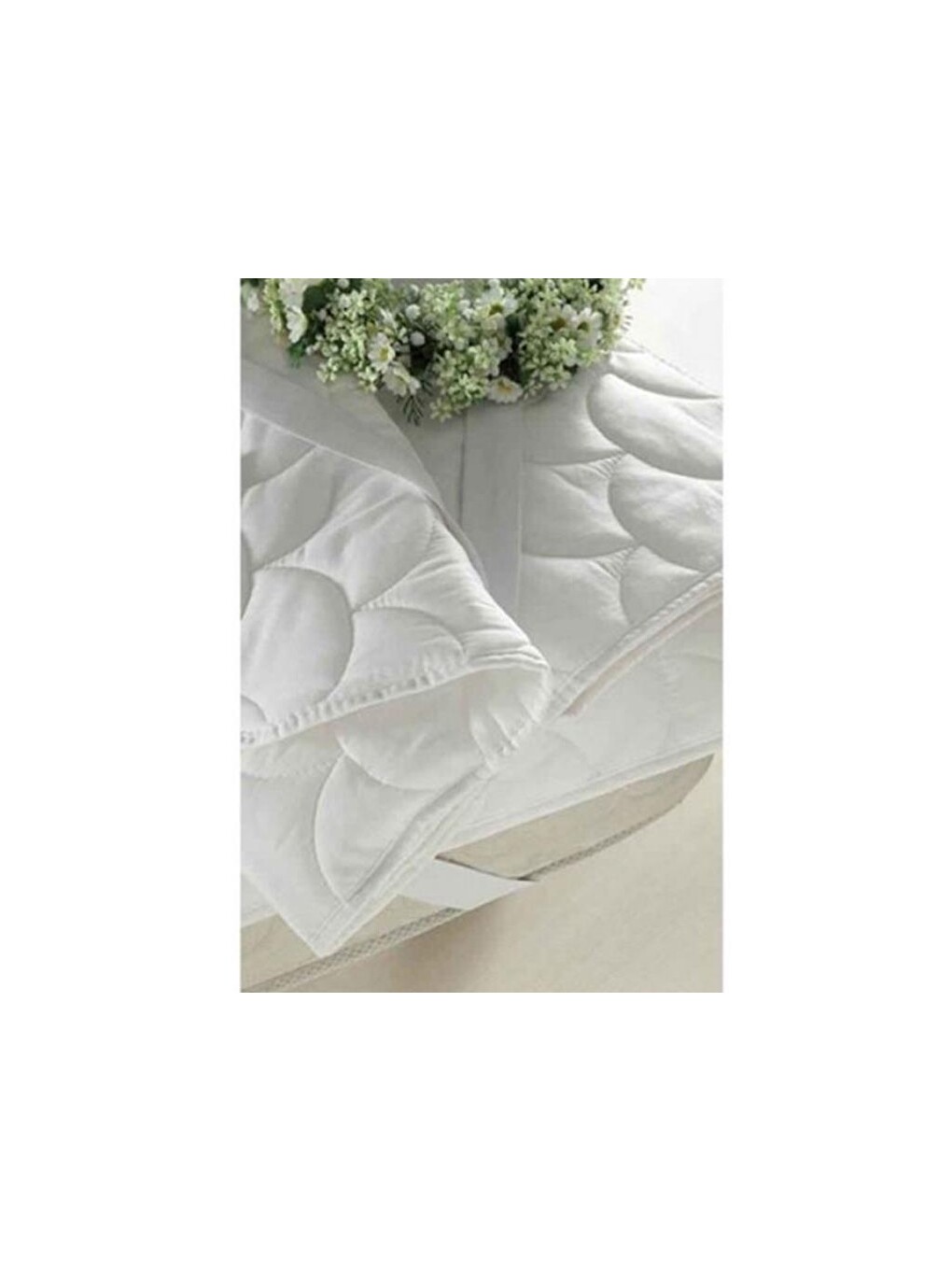 Beyaz Kapitone Telalı Ped 200x200 Cm Çift Kişilik Alez-1