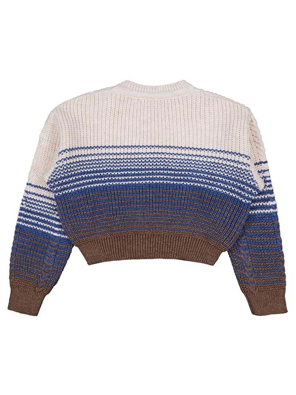 Girls Kendinden Desenli 10-13 Yaş Kazak - Bej 10-11 Yaş-1